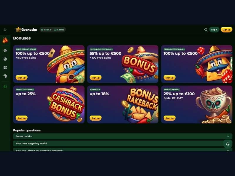 Bonos Casinacho Casino (Nacho Casino): cómo el bono de bienvenida, el cashback y el RELDAY cambian la experiencia de juego cotidiana