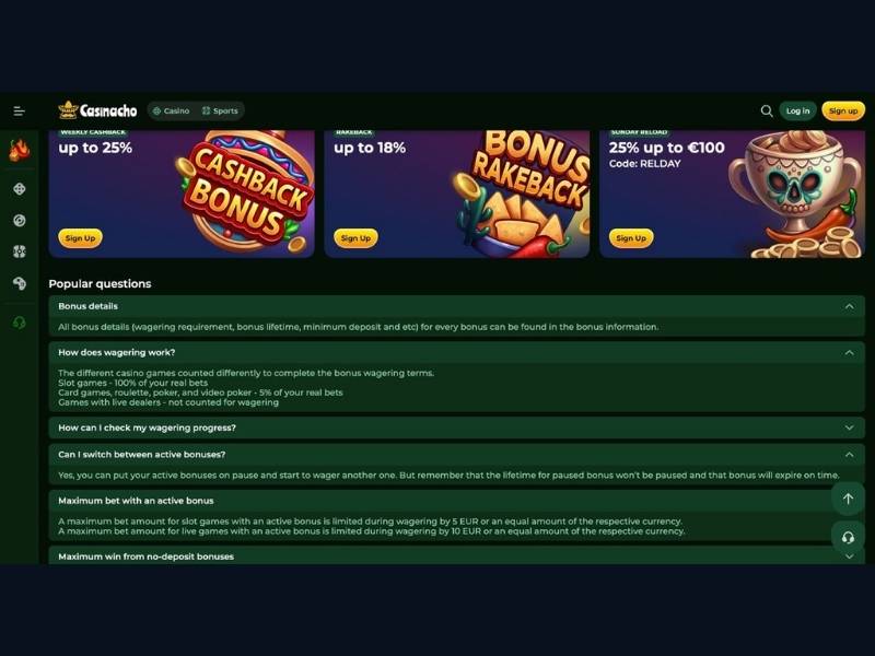 El bono de bienvenida en la experiencia de juego en Casinacho Casino Nacho Casino para España